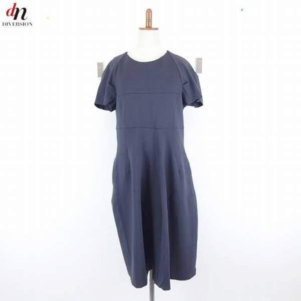 JIL SANDER ジルサンダー 半袖 ワンピース NAVY 40 : dn-4847 