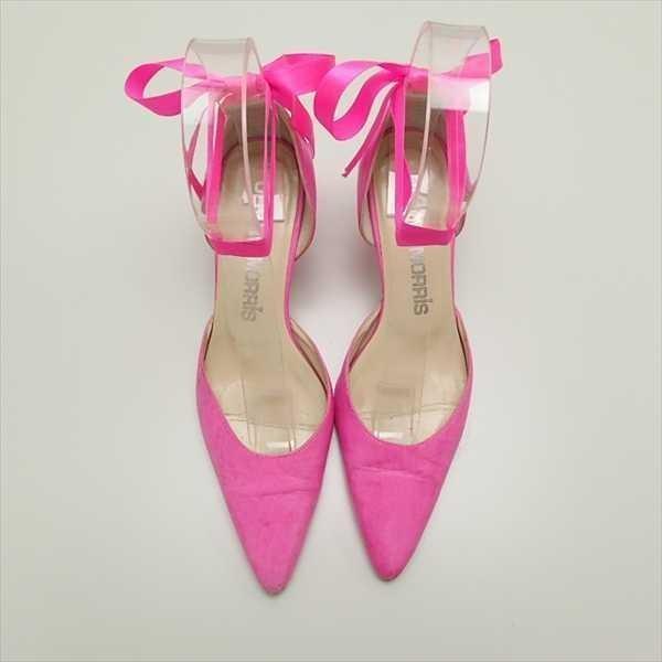 OLIVIA MORRIS オリビアモリス リボン付き レザー ポインテッドトゥ