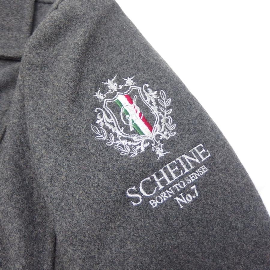 値下げ！SCHEINE　シャイナ　Ｐコート（刺繍エンブレム） SCHEINE シャイナ ウール ナイロン 袖 エンブレム 刺繍 Pコート