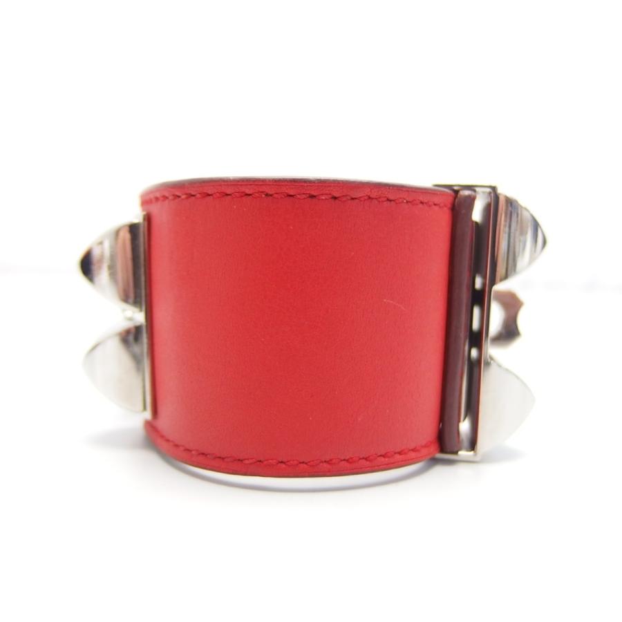 HERMES スタッズ レザーバングル　S HERMES スタッズ レザーバングルS