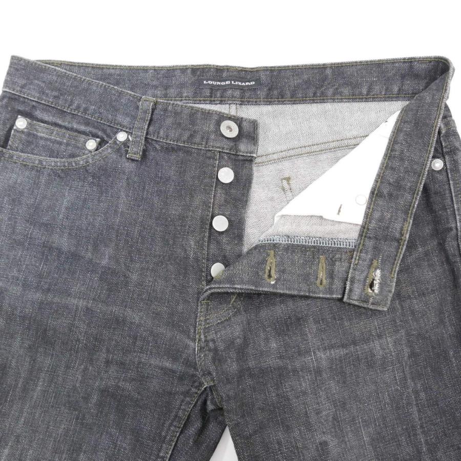 LOUNGE LIZARD（ラウンジリザード） ブラック ストレート デニムパンツ