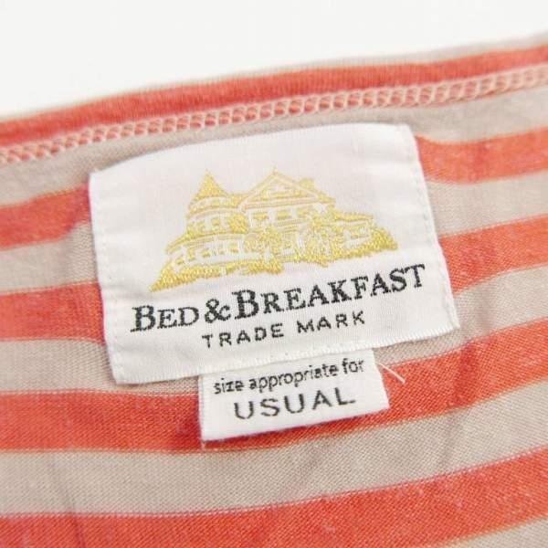 BED&BREAKFAST リネン混 半袖 ボーダー Tシャツ ORANGE/BEIGE｜dndiversion｜06