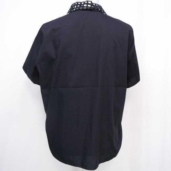 CARVEN カルヴェン コットン 半袖 襟レース ブラウス シャツ BLACK 36 