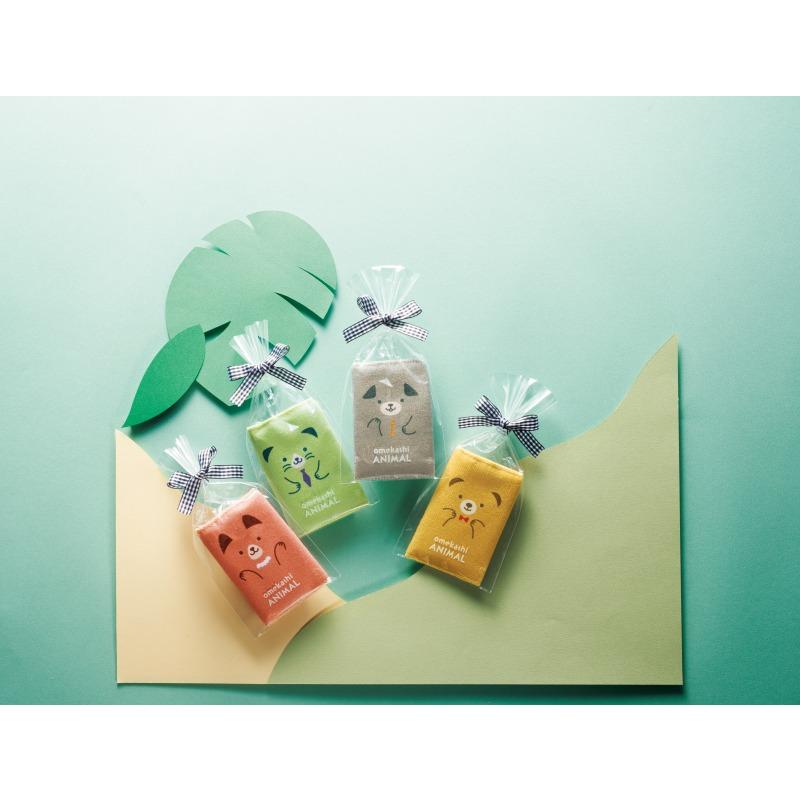 おめかしアニマル ハーフハンカチタオル /ミニタオル/ハンドタオル