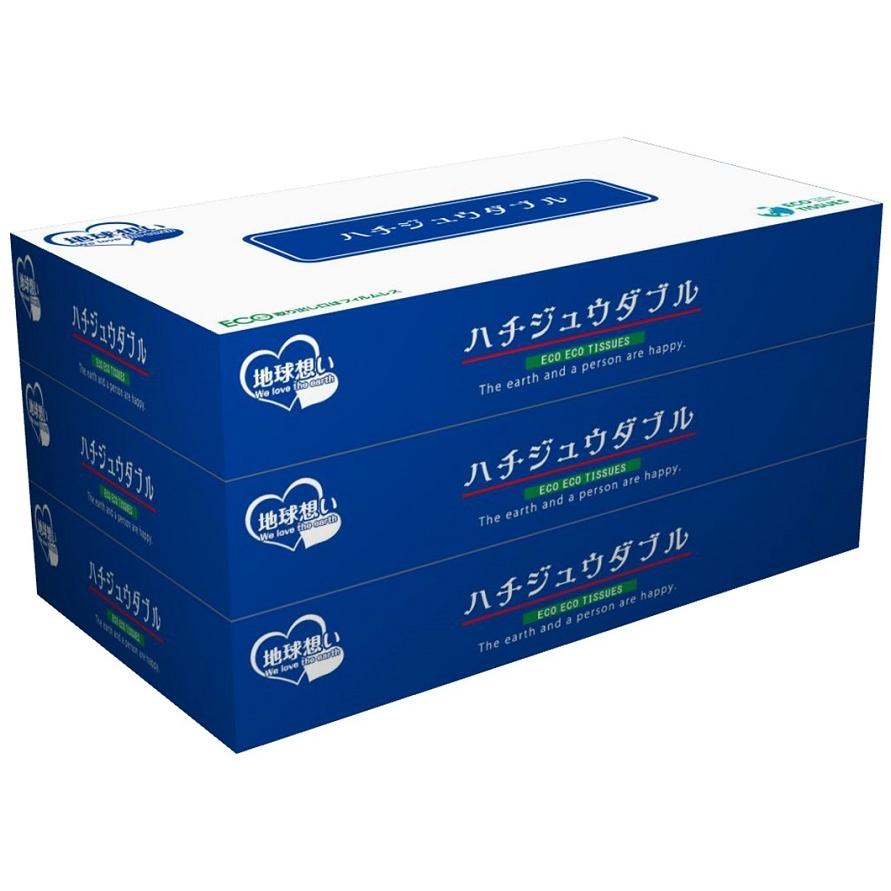ハチジュウダブル BOXティッシュ80W3P /衛生/景品/粗品/ノベルティ