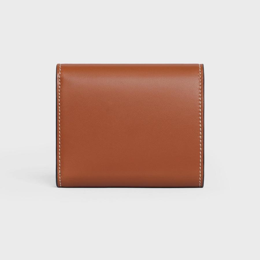 セリーヌ CELINE スモール フラップウォレット トリオンフ 10D783BZG.04LU シャイニースムースラムスキン タン ギフトラッピング付き | CELINE | 02