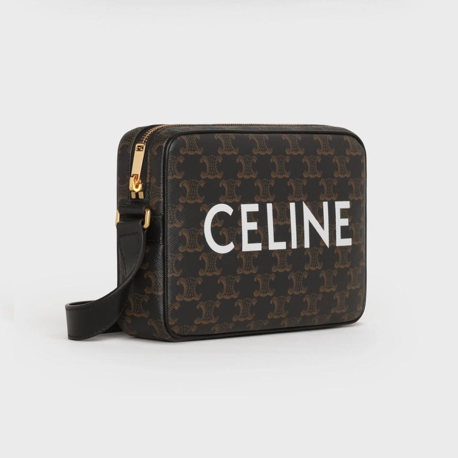 セリーヌ COSME CELINE ミディアム メッセンジャーバッグ（194502CIM 38NO）CELINEプリント入りトリオンフ