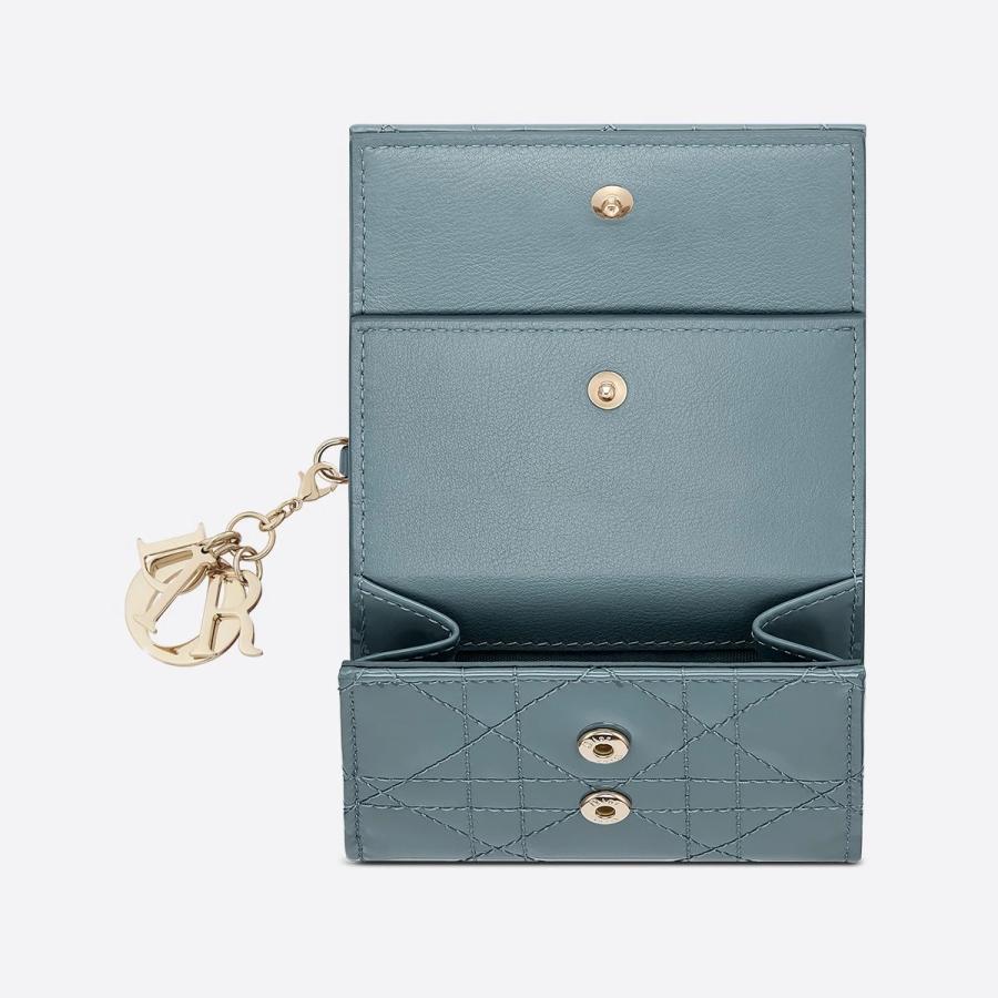 Dior ladydior ロータスウォレット 財布 ブルー