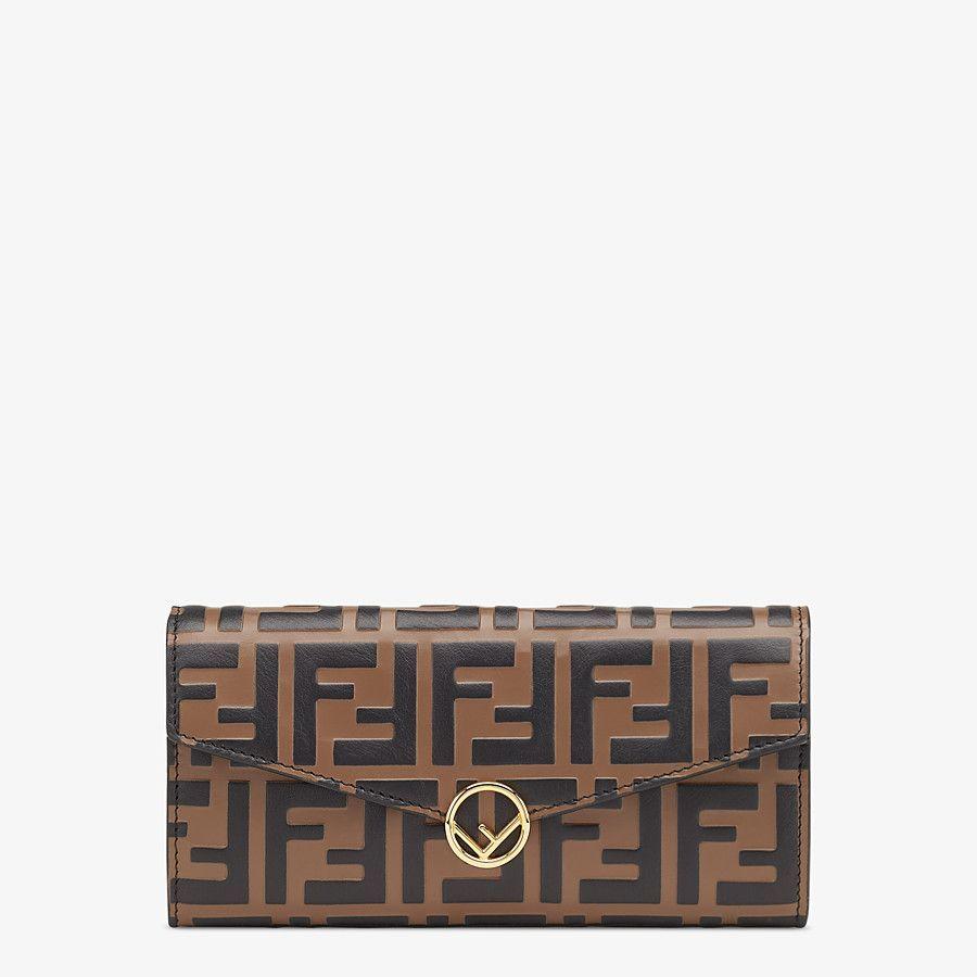 現品特価品 【FENDI】エフ イズ フェンディ コンチネンタル財布 ブラウン - www.gorgas.gob.pa