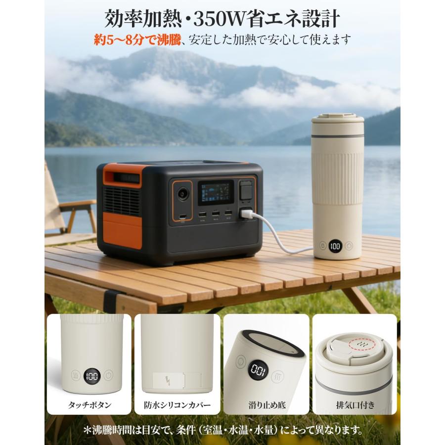 電気ケトル 小型 600ml ポータブルケトル 6段階温度調節 携帯用 海外