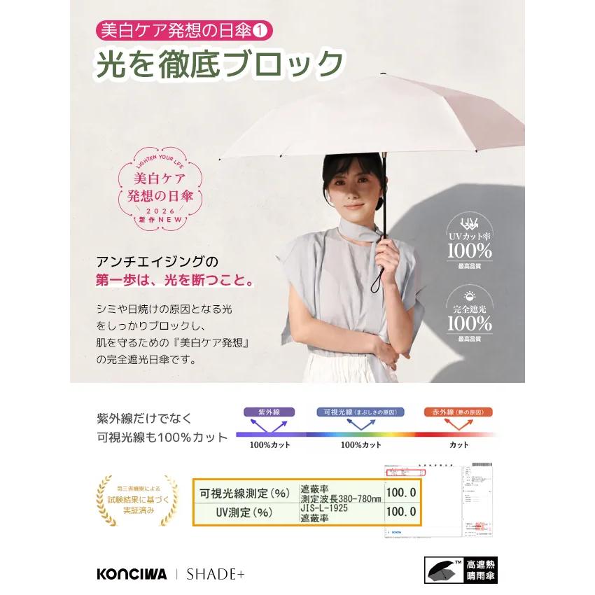 konciwa 日傘 与田祐希 次世代日傘 -40°C SHADE 折りたたみ傘 逆戻り防止 自動開閉 6本骨 97cm 晴雨兼用 2026年新作 テレビで紹介 爆買 | KONCIWA | 13