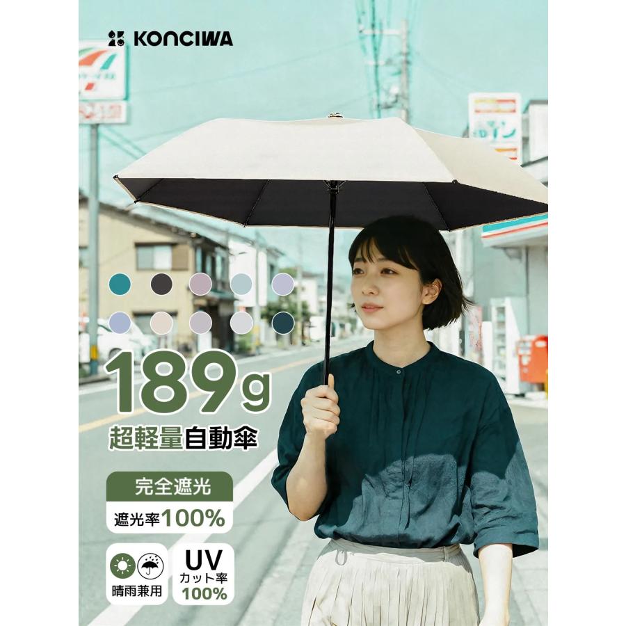 konciwa  Ultra AIR 6本骨 90cm 超軽量 折りたたみ傘 189g 自動開閉 完全遮光100% UVカット 日傘 正規代理店（Yahoo!・KONCIWA DNFAL）