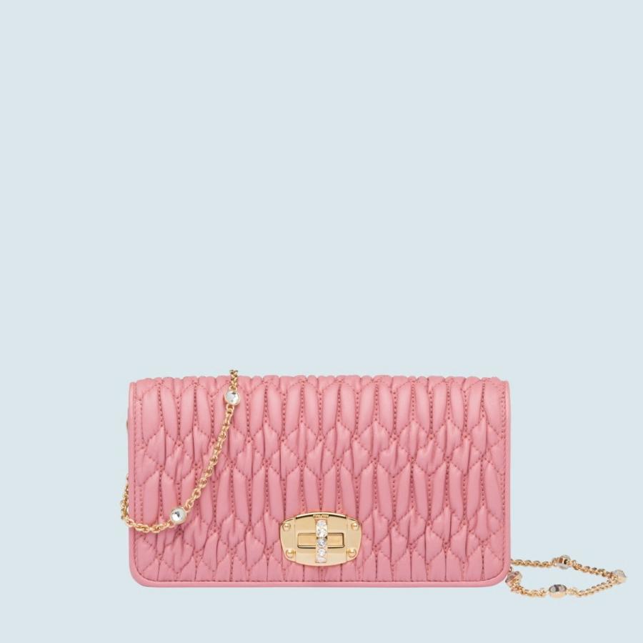 ミュウミュウ Miu Miu クリスタル ナッパレザー ミニバッグ 5dh044 Fvj F0dld ピンク ギフト Www Olhodaguadocasado Al Gov Br