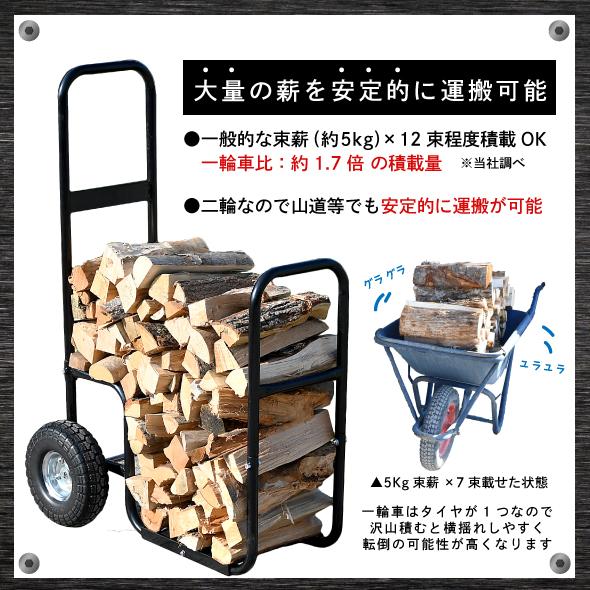 ノーパンクタイヤ薪カート【一部地域のぞき送料無料】[ ログカート