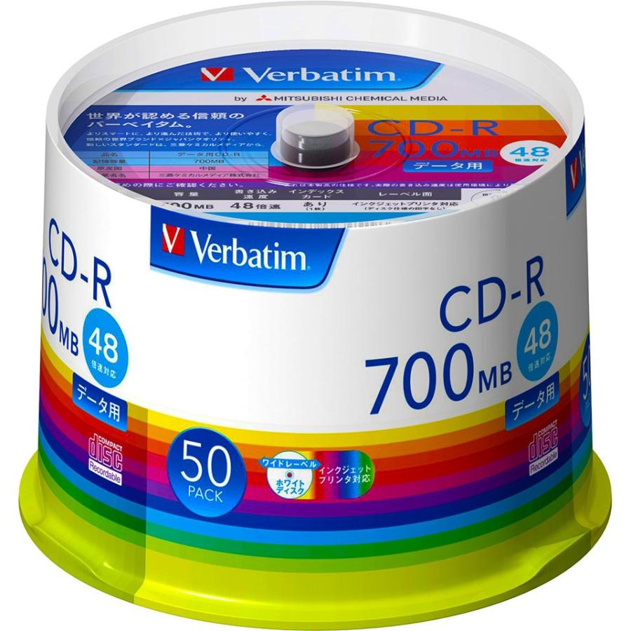 Verbatim(バーベイタム) CD-R データ用 700MB 1-48倍速 50枚 (SR80FP50V1)｜do-mu｜03