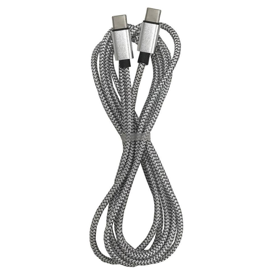 lazos(ラソス) USB Type-CtoC 5A急速充電&データ通信ケーブル 2m シルバー (L-TCC5-S2)｜do-mu