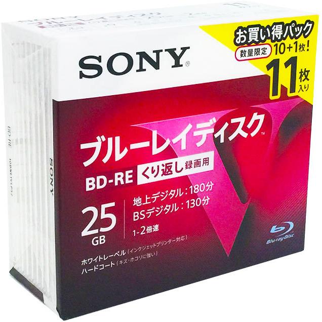 日本製ロット」SONY (ソニー) BD-RE データ＆録画用 25GB 1-2倍速 11枚 (10BNE1VLPS2)  :ECDM0019422:パソコンショップ ドーム Yahoo!店 - 通販 - Yahoo!ショッピング