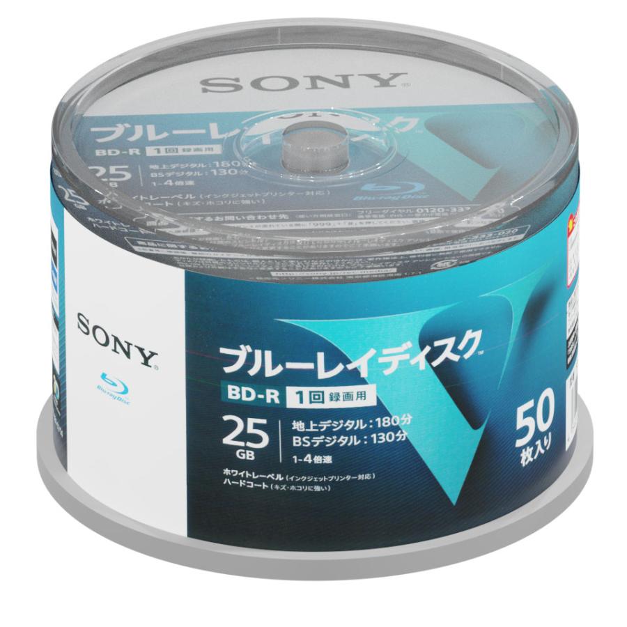 SONY(ソニー) BD-R データ＆録画用 25GB 1-4倍速 50枚 (50BNR1VLPP4)｜do-mu｜02