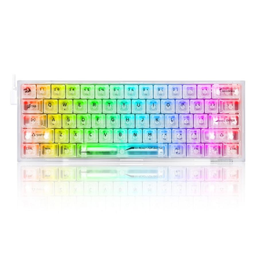 Redragon FIZZ RGB メカニカルキーボード REDRAGON K617CT-RGBTI FIZZ コンパクトキーボード US配列 クリア