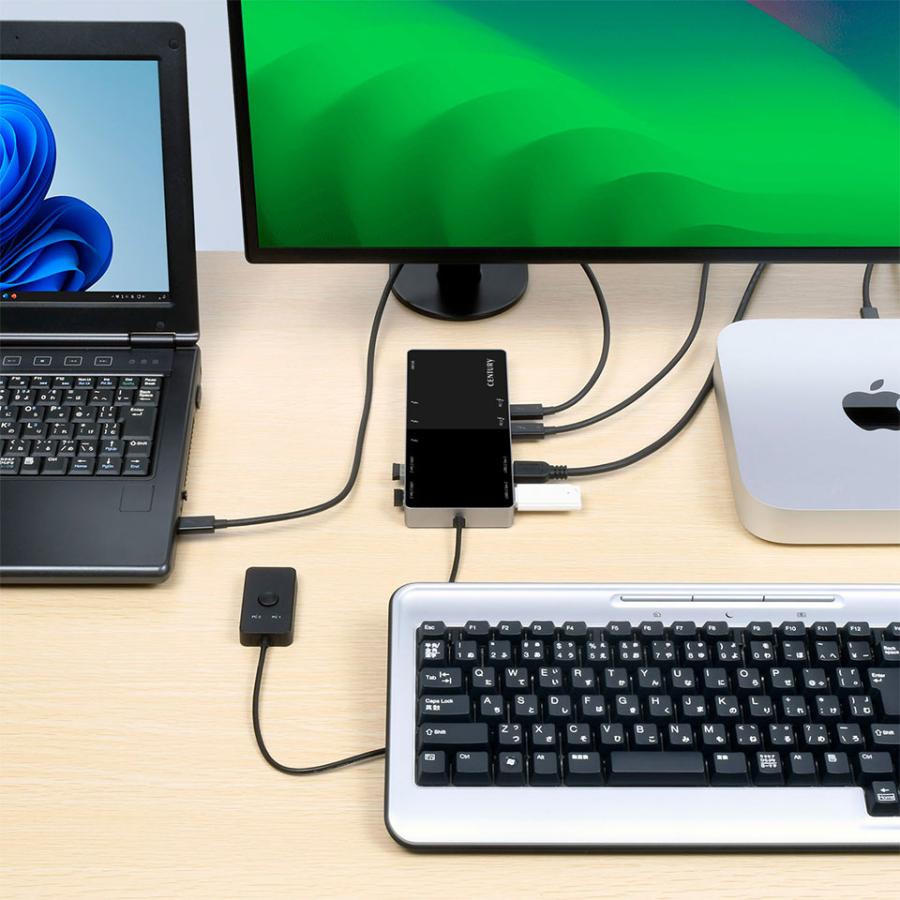 CENTURY (CKVMTB4UP60)TB4 KVM Dock PD60W Thunderbolt4接続 PC