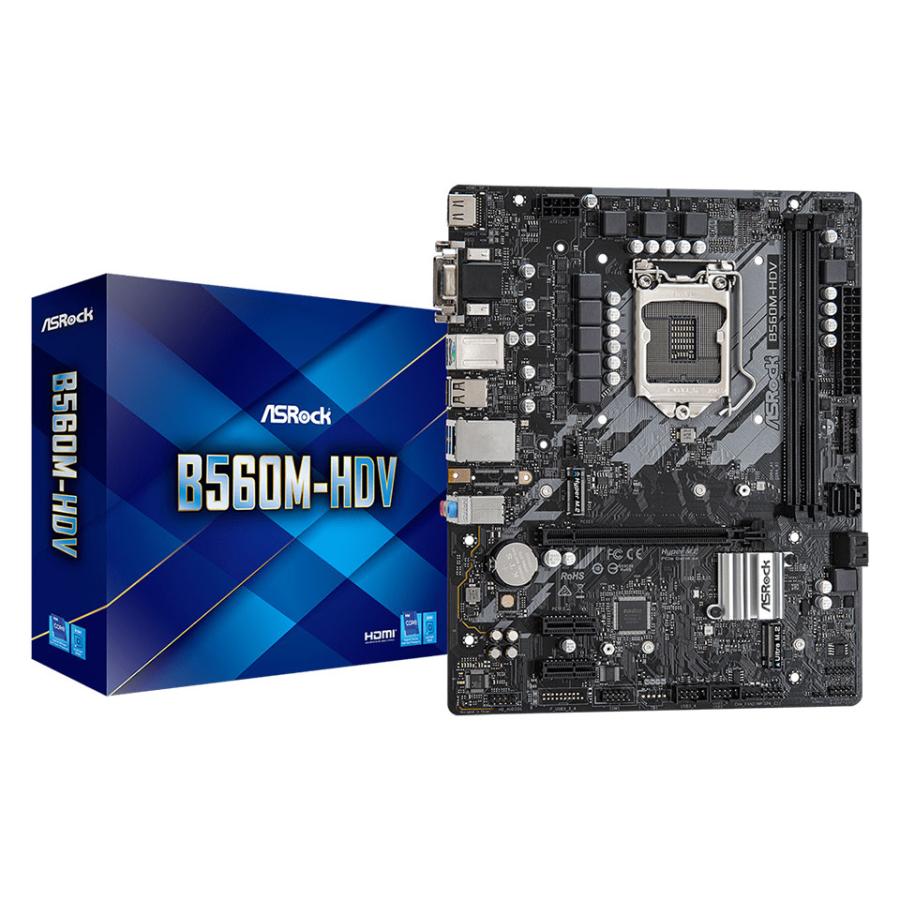 Asrock (B560M-HDV) B560 LGA1200 M-ATX Gen10/11対応マザーボード