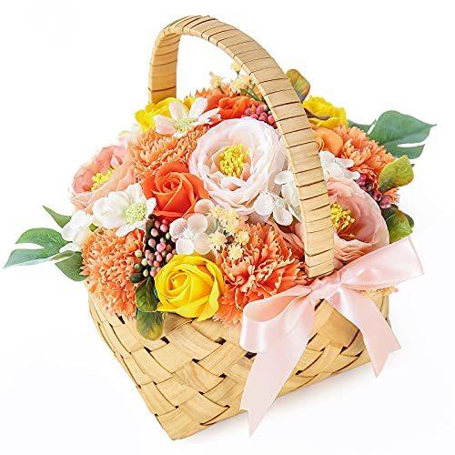 受注生産品 Woodbasket Orange ソープフラワー ギフ ブリザードフラワー 枯れない花 カーネーション 出産祝い 花 妻 女性 誕生日 プレゼント 花 ギフト 母の日 ウッドバスケット 生花 Www Kat Ae