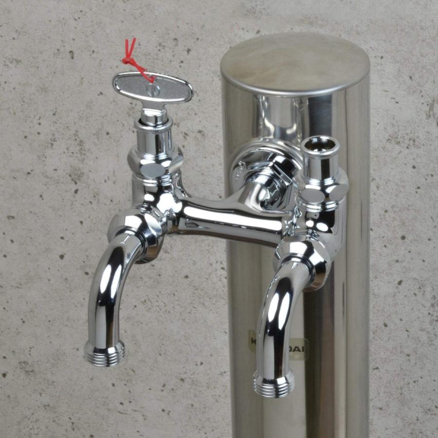 蛇口 水栓 フォーセット水道 庭 水回り カクダイ 一般地 共用栓カギ付き ガーデン用 双口 2口 Mga 163 705 101 13 ドアのそと 通販 Yahoo ショッピング