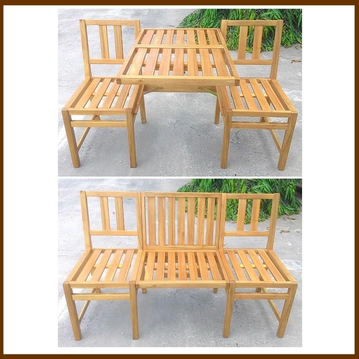 Garden Bench with Folding Table Park Bench Patio Bench 3 Seater Balcony Bench Bench 
