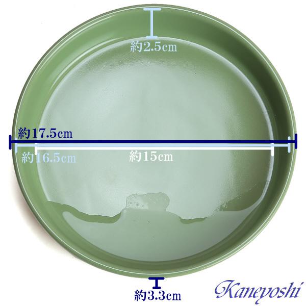 植木鉢用受皿 おしゃれ 安い 陶器 サイズ 17.5cm KN1175 5.5号 モエギ 室内 屋外 緑 色 |  | 01
