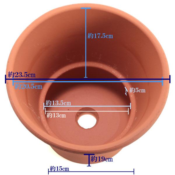 植木鉢 おしゃれ 安い 陶器 サイズ 23.5cm DLローズ 7号 赤焼 室内 屋外 レンガ 色 |  | 03