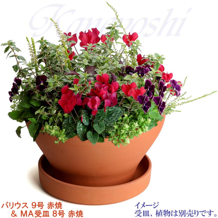 植木鉢 おしゃれ 安い 陶器 サイズ 28cm バリウス 9号 赤焼 室内 屋外 レンガ 色 |  | 12