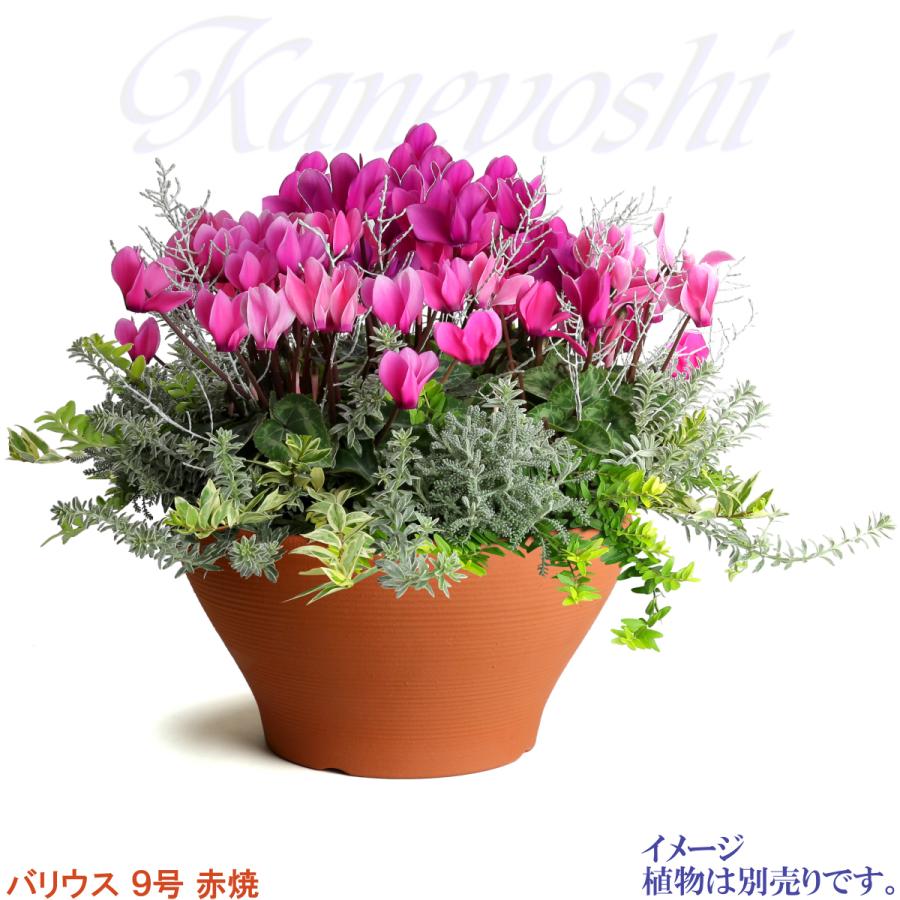 植木鉢 おしゃれ 安い 陶器 サイズ 28cm バリウス 9号 赤焼 室内 屋外 レンガ 色 |  | 07