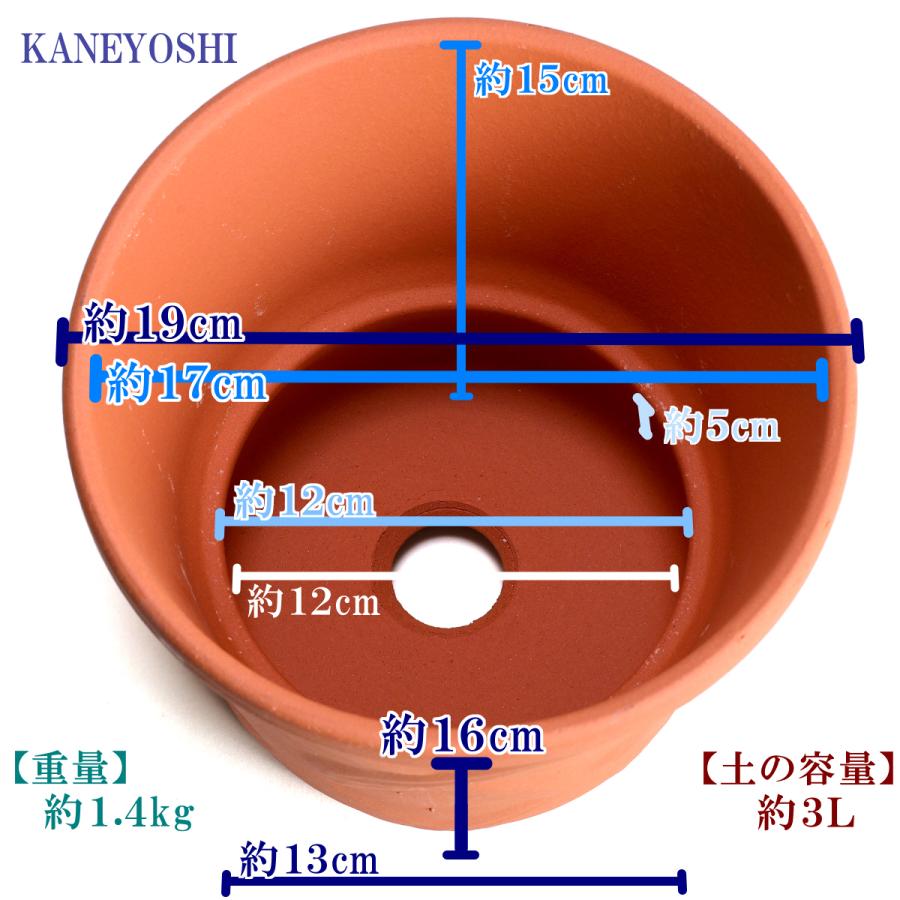 植木鉢 おしゃれ 安い 陶器 サイズ 19cm ハーブのかおり 6号 赤焼 室内 屋外 レンガ 色 |  | 03