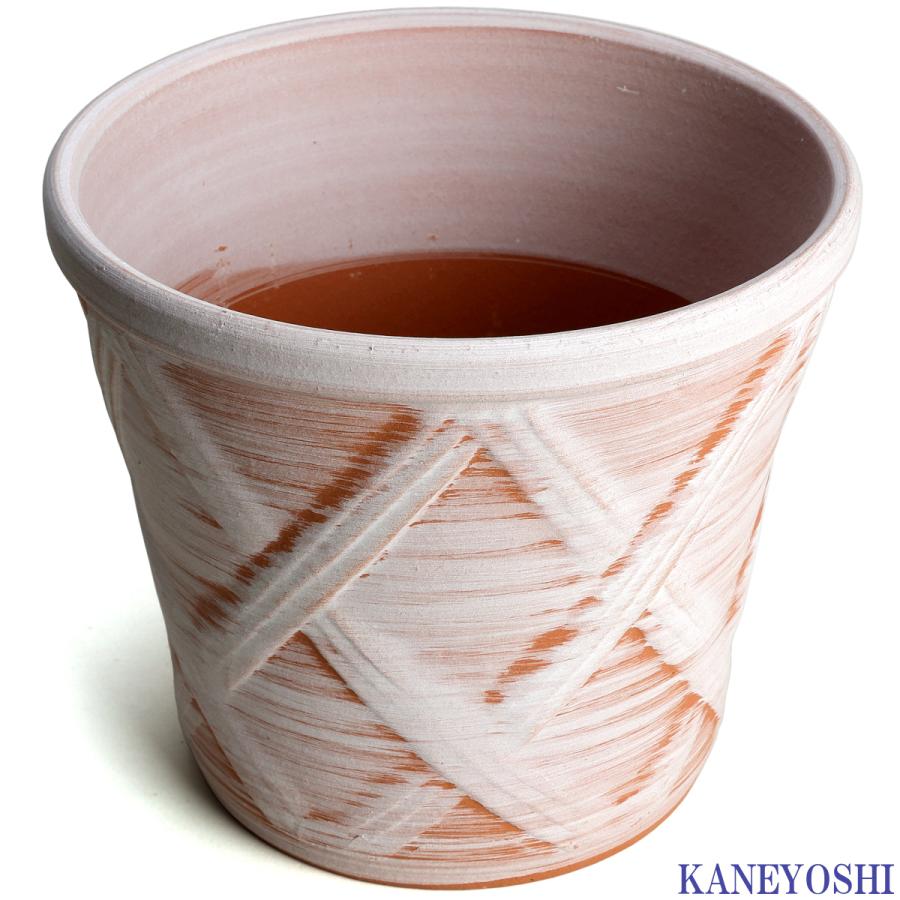 植木鉢 おしゃれ 安い 陶器 サイズ 19cm ハーブのかおり 6号 ホワイトビスク 室内 屋外 レンガ 色 |  | 02
