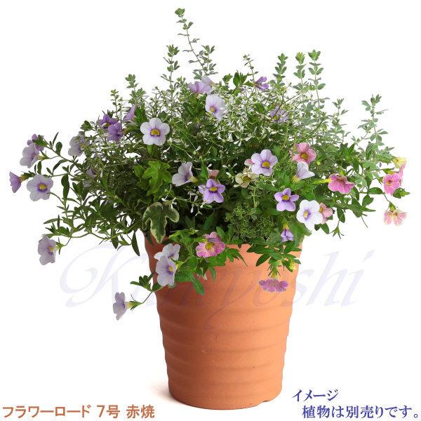 植木鉢 おしゃれ 安い 陶器 サイズ 21.5cm フラワーロード 7号 赤焼 室内 屋外 レンガ 色 |  | 07