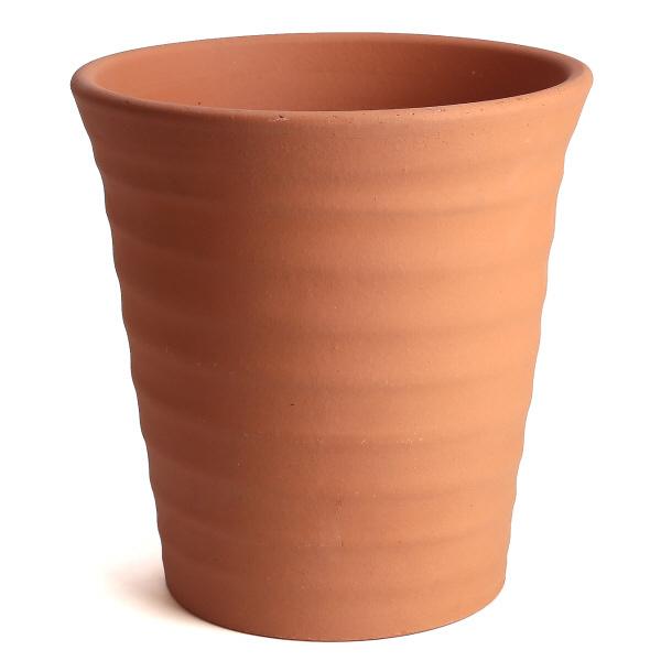 植木鉢 おしゃれ 安い 陶器 サイズ 24.5cm フラワーロード 8号 赤焼 室内 屋外 レンガ 色 |  | 01