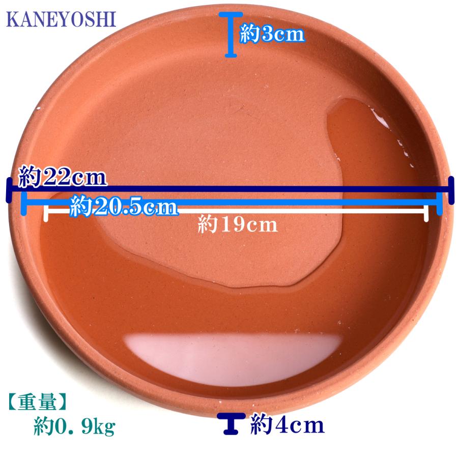 受け皿　植木鉢用　ソーサー　おしゃれ　陶器　サイズ　２２ｃｍ　安くて丈夫　ＭＡ受皿　７号　赤焼　日本製　国産　三河焼 |  | 03