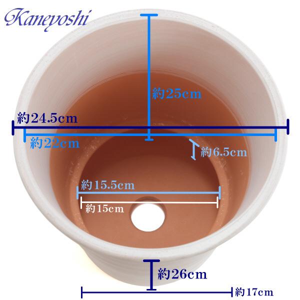 植木鉢 おしゃれ 安い 陶器 サイズ 24.5cm フラワーロード 8号 ホワイトビスク 室内 屋外 レンガ 色 |  | 03