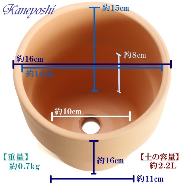 植木鉢 おしゃれ 安い 陶器 サイズ 16cm ライフ 5号 素焼 室内 屋外 レンガ 色 |  | 03