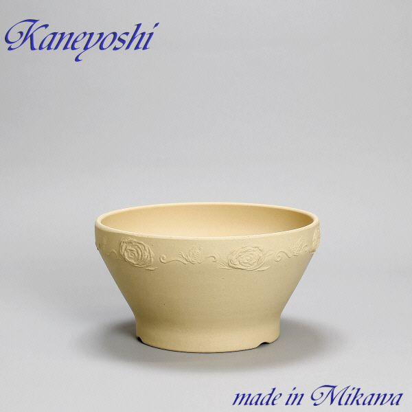 植木鉢 おしゃれ 安い 陶器 サイズ 25cm ナチュラルバラ 8号 白焼 室内 屋外 白 色 | 