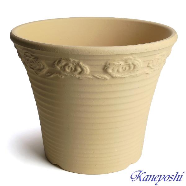 植木鉢 おしゃれ 安い 陶器 サイズ 26cm DLローズ 薔薇 8号 白焼 室内 屋外 白 色 |  | 01