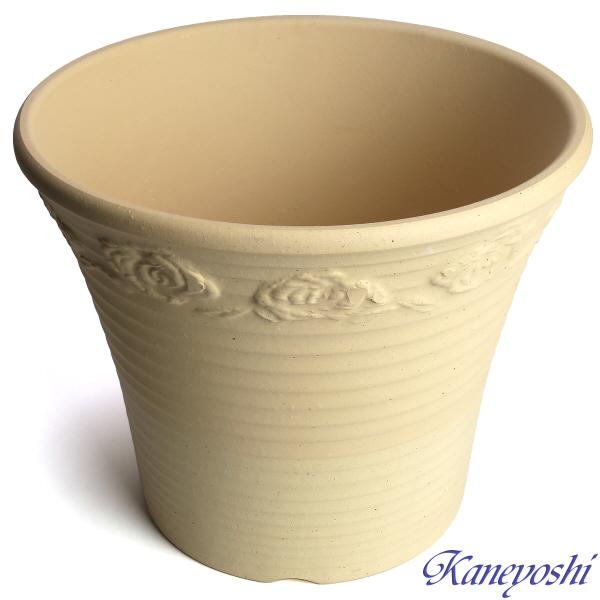 植木鉢 おしゃれ 安い 陶器 サイズ 26cm DLローズ 薔薇 8号 白焼 室内 屋外 白 色 |  | 02