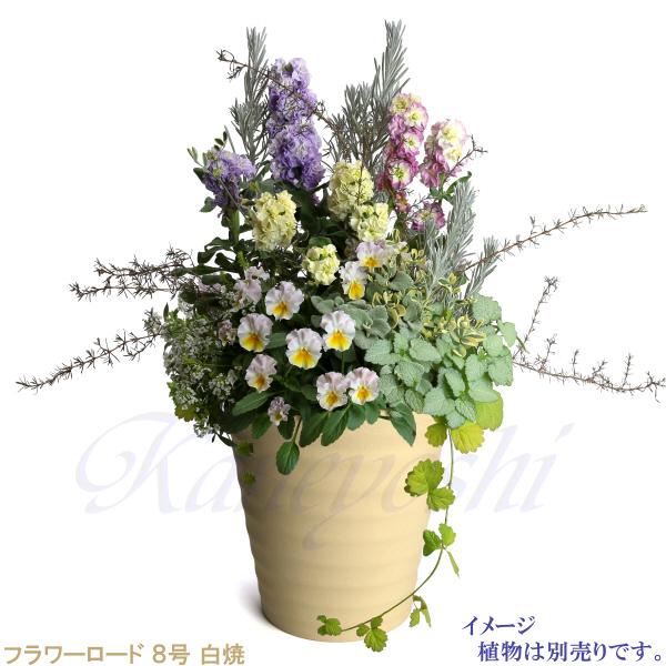 植木鉢 おしゃれ 安い 陶器 サイズ 24cm フラワーロード 8号 白焼 室内 屋外 白 色 |  | 07