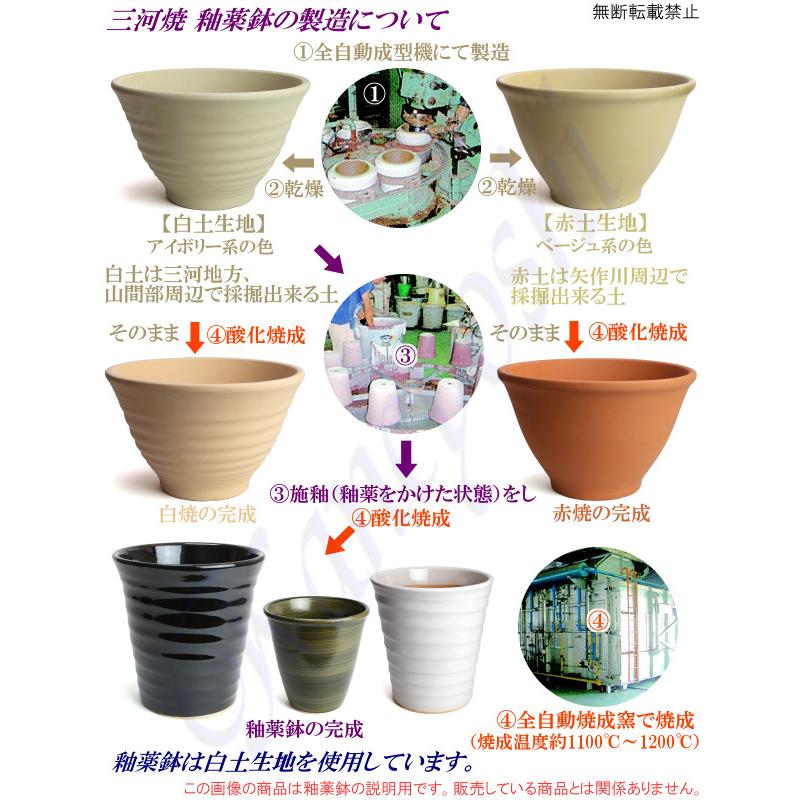 植木鉢 おしゃれ 安い 陶器 サイズ 22cm フラワーロード 7号 白釉 室内 屋外 ホワイト 白 色 |  | 18