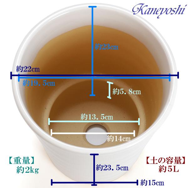 植木鉢 おしゃれ 安い 陶器 サイズ 22cm フラワーロード 7号 白釉 室内 屋外 ホワイト 白 色 |  | 03