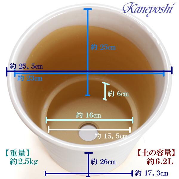 植木鉢 おしゃれ 安い 陶器 サイズ 25.5cm フラワーロード 8号 白釉 室内 屋外 ホワイト 白 色 |  | 03