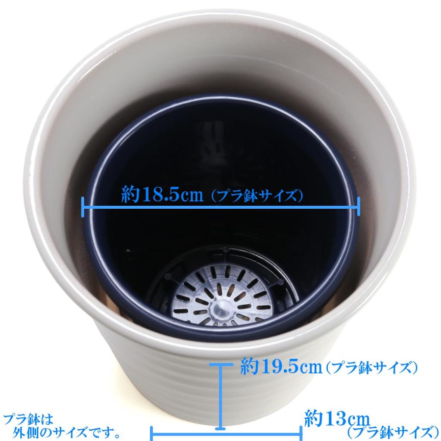 植木鉢 おしゃれ 安い 陶器 サイズ 25.5cm フラワーロード 8号 白釉 室内 屋外 ホワイト 白 色 |  | 04