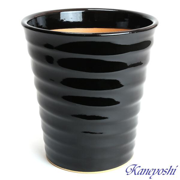 植木鉢 おしゃれ 安い 陶器 サイズ 22cm フラワーロード 7号 黒 室内 屋外 ブラック 色 |  | 01