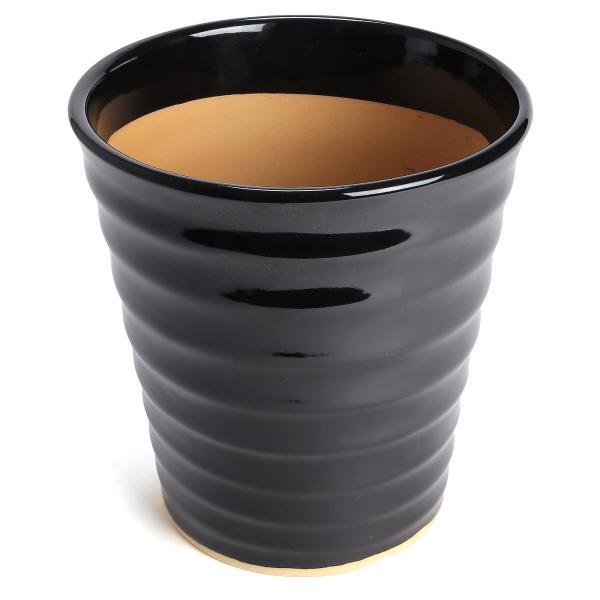 植木鉢 おしゃれ 安い 陶器 サイズ 22cm フラワーロード 7号 黒 室内 屋外 ブラック 色 |  | 02