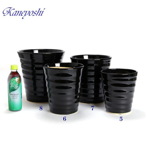 植木鉢 おしゃれ 安い 陶器 サイズ 22cm フラワーロード 7号 黒 室内 屋外 ブラック 色 |  | 10